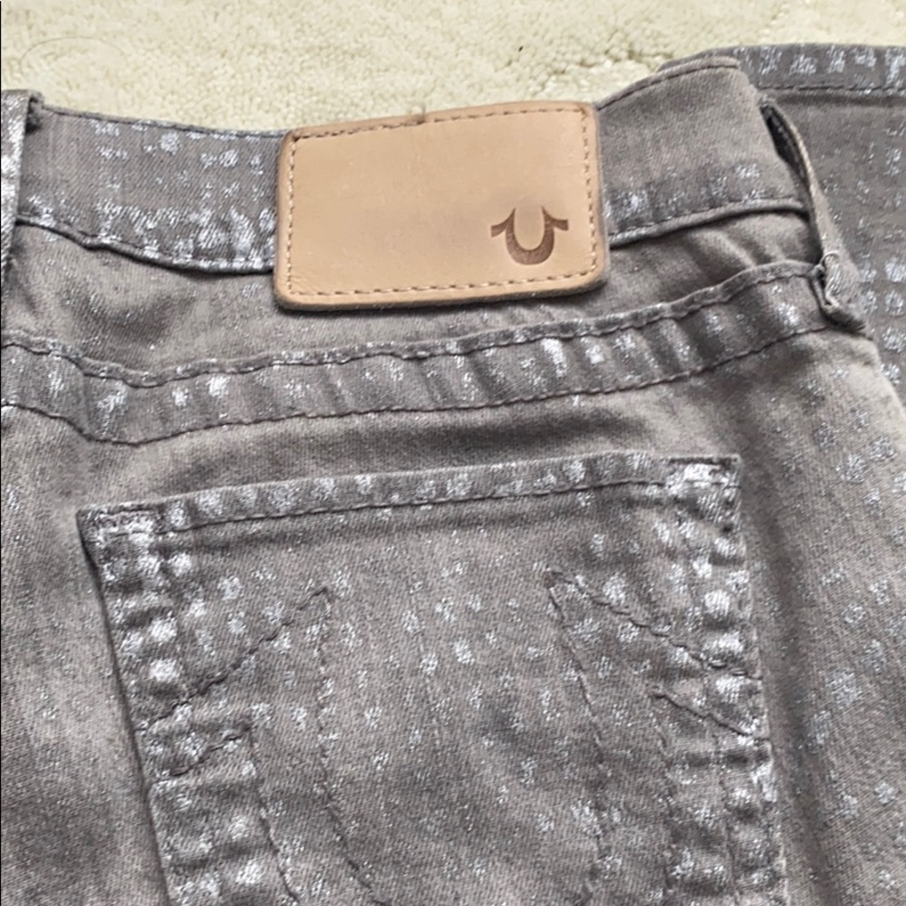 True Religion grey snakelike skinny jeans